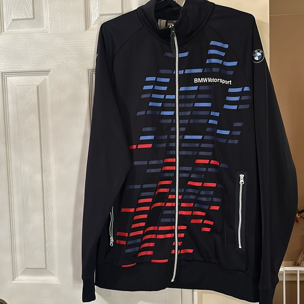 Bmw Mens Motorsports Jacket (L) Navy Blue